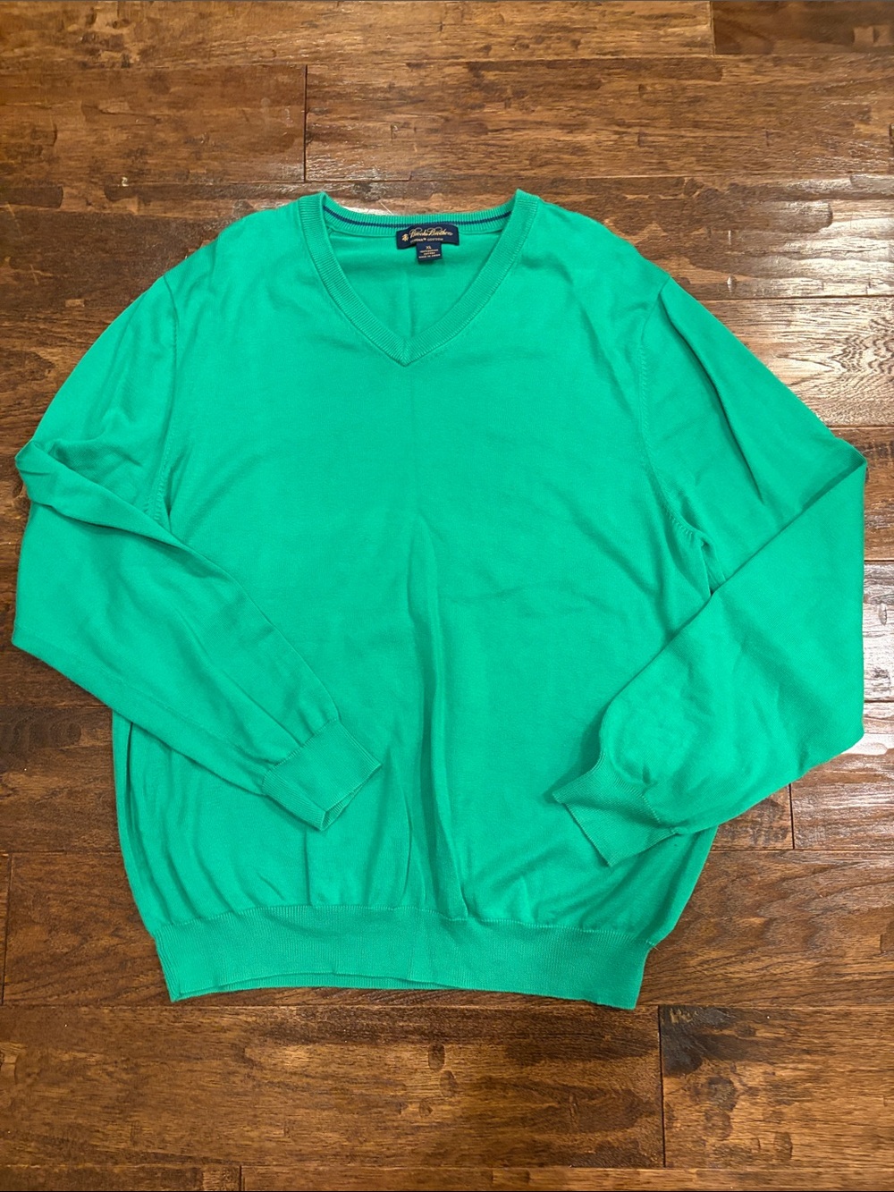 Brooks Brothers Men's V-Neck Sweater in green.